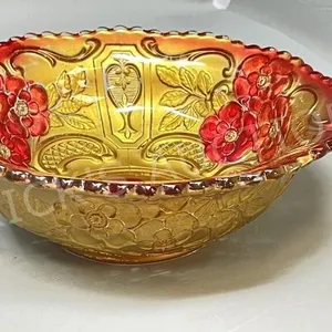reverse painted bowl - 8.5" wide