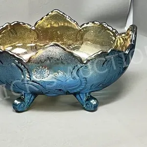 Carnival glass dish - 6" x 10" long