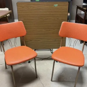 Folding Table with 2 Vintage Chairs