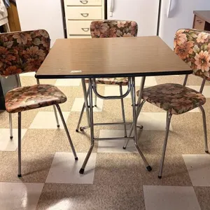 Folding Table with 2 Vintage Chairs