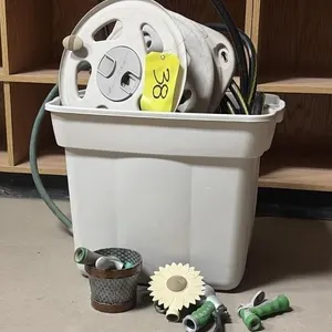 Garden Hose with Caddy with Tote and Hose Heads