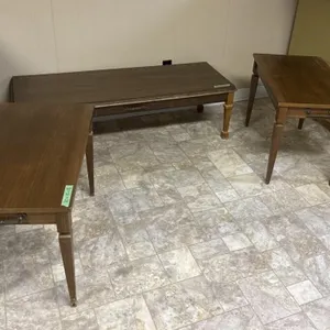 Vintage Wooden Coffee Table & End Tables