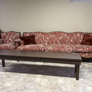 Vintage Sofa with Ornate Leg/Floral Upholstery