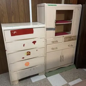 Vintage Dresser and Cabinet- Needs TLC
