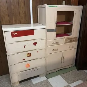 Vintage Dresser and Cabinet- Needs TLC