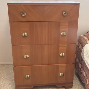 1940s Art Deco 4 Drawer Dresser