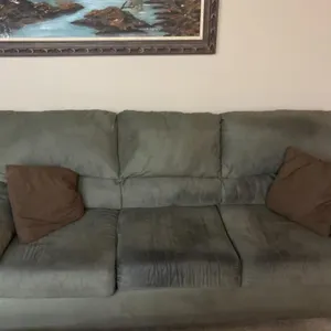 Microfibre Green Couch, Love Seat and Rocking