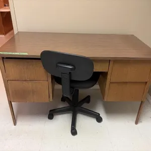 Vintage Wooden Desk with Chair