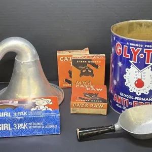 Vintage Anti Freeze Tin, Chore Girl Box with 1