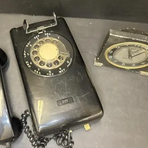 Vintage Westclox Clock & Rotary Wall Phone