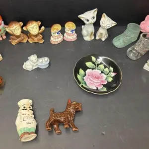 Salt & Pepper Shakers, Figurines, Plate &