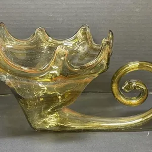 Vintage Hand-Blown Glass Cornucopia