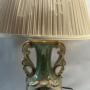Antique Hand Painted Table Lamp Victorian scene