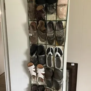 Shoe lot with over door shoe rack
