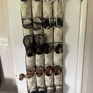 Over the door shoe rack with shoes