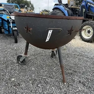 38" round charcoal grill on casters