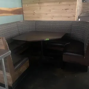 U-shaped booth with table
