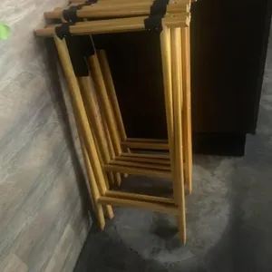 Four folding food servers