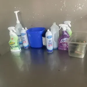 Miscellaneous cleaner and plastic tubs