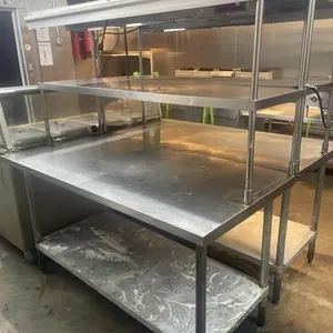 Stainless steel single warmer with table