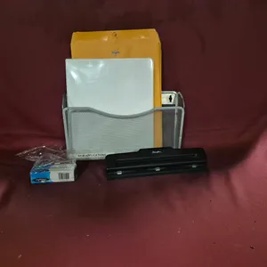 Assorted Office Supplies with 3 Hole Punch and 3 Ring Binder