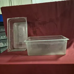 (1) Cambro Full Size 8" Deep Polycarbonate Food Pan, (1) Cambro Full Size 6" Deep Polycarbonate F...