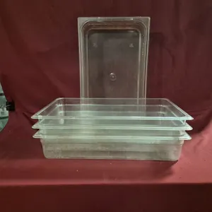 (4) Cambro Full Size 4" Deep Polycarbonate Food Pans - Model # 14CW - NSF Approved