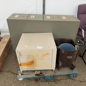 Mixed Office & Cleaning Storage Lot – Filing Cabinet, Metal Cabinet & Mop Bucket
