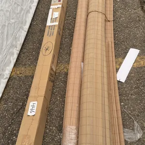 Mixed Lot of Bamboo Roll-Up Blinds/Shades with Boxed Curtain Rod