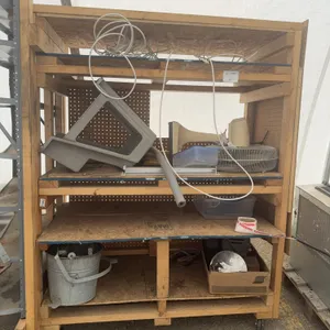 Wood Workbench on Casters with Shelving & Assorted Miscellaneous Items