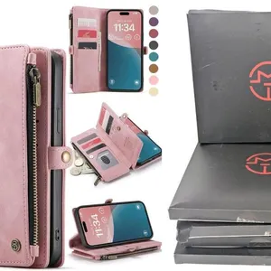 5 New Defencase Compatible with iPhone 12 Pro Max Case Wallet with RFID Blocking Card Holder for Women Men, PU Leather Magnetic Snap Flip Zipper Strap