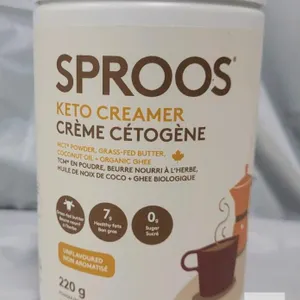 NEW 08/26 Sproos Keto Creamer Powder Unflavoured 220g, MCT, Grass-Fed Butter, Ghee, Canada