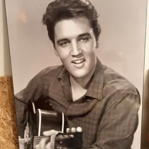 Black-and-White Portrait of Elvis Presley