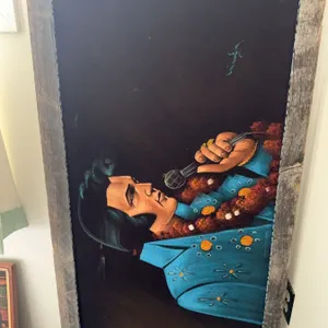 Velvet Painting Portrait of Singer