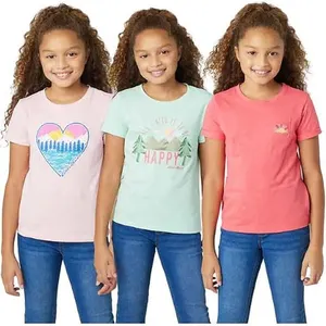EDDIE BAUER YOUTH GIRLS 3-PACK T-SHIRT SET - PINK, SIZE S 10/12 -N