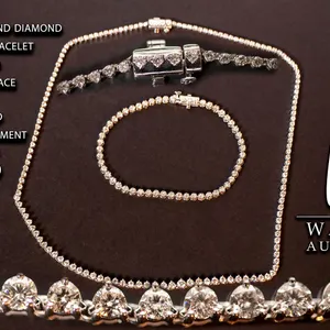 White gold and diamond tennis bracelet and necklace Promo