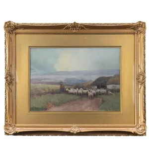 WILLIAM EDWIN ATKINSON SHEPHERDESS WITH HER FLOCK
