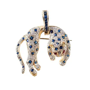 18KT GOLD PANTHER PENDANT/BROOCH $11,500