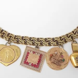 14KT GOLD BRACELET W/ 14K & 18K CHARMS 128g