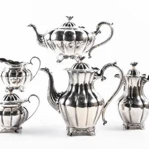 STERLING 5PC BARKER BROTHERS TEA SERVICE SET 4KG