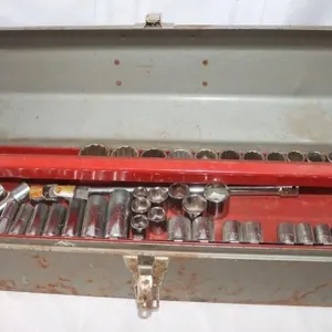 Sears Craftsman Tool Box w/ 3/8" & 1/2" Sockets;