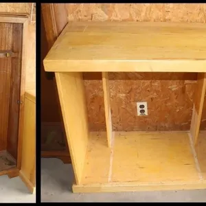 Wooden Shelf and Gun Cabinet: Shelf 38x20x34",