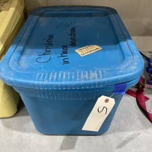 2 - Machine Stitched Quilts in Plastic Bin w/Lid