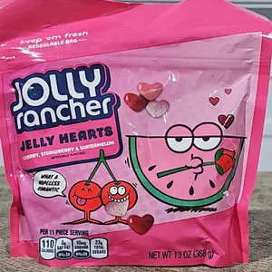 **NEW** Jolly Rancher Jelly Hearts in Cherry, Strawberry & Watermelon, 13 Oz - Best By: 11/2026