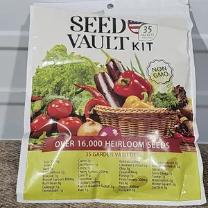 **NEW** Gardeners Basics Seed Vault Kit - 35 Varieties, Non-GMO Heirloom Vegetable Seeds