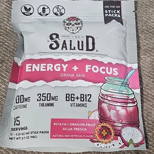 **NEW** Salud Energy + Focus Drink Mix in the Pitaya / Dragon Fruit flavor - Best By: 7/2028