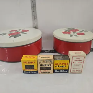 Vintage  Stackable Storage Tins, vintage Spices boxes