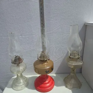 Scotty Oil Lamp, Beehive Oil Lantern, Clear Glass Pedestal Oil Lamp