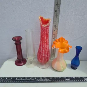 Art Glass Vases (2) & misc. vases (3)