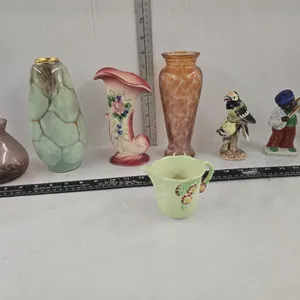 Carlton Ware Creamer, Stafford Hand Painted Birds, West Germany Vase